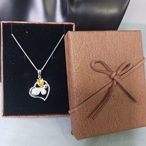 Silver Butterly CZ Necklace